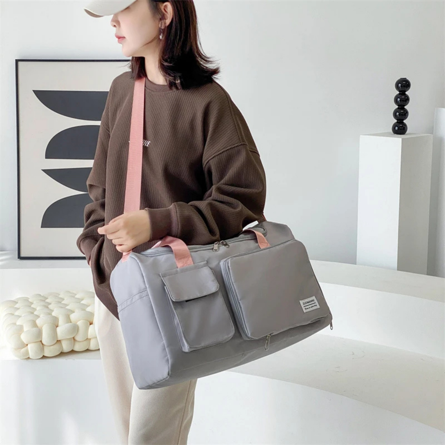 Bolso de Mano de Gran Capacidad con Compartimento para Zapatos