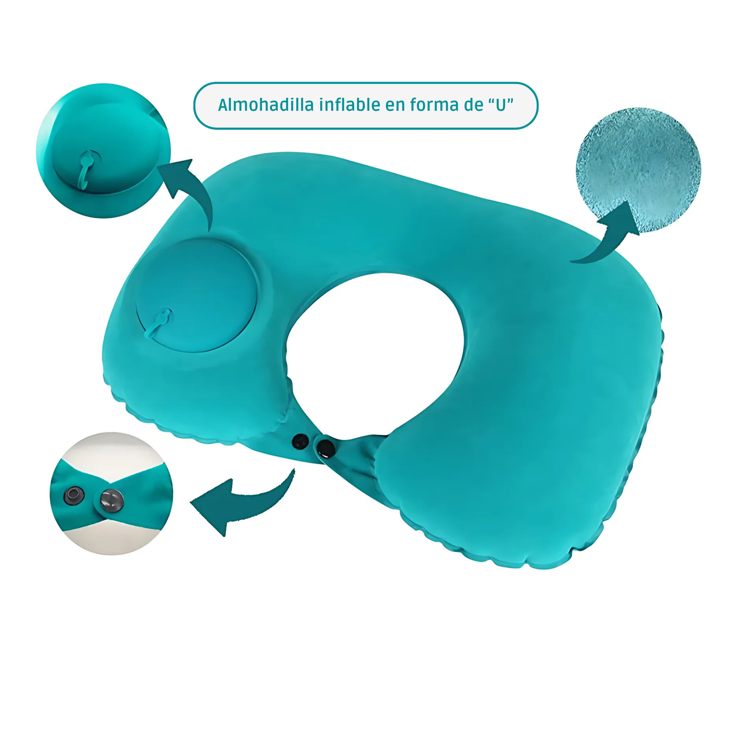 Almohada Cervical de Viaje Plegable e Inflable