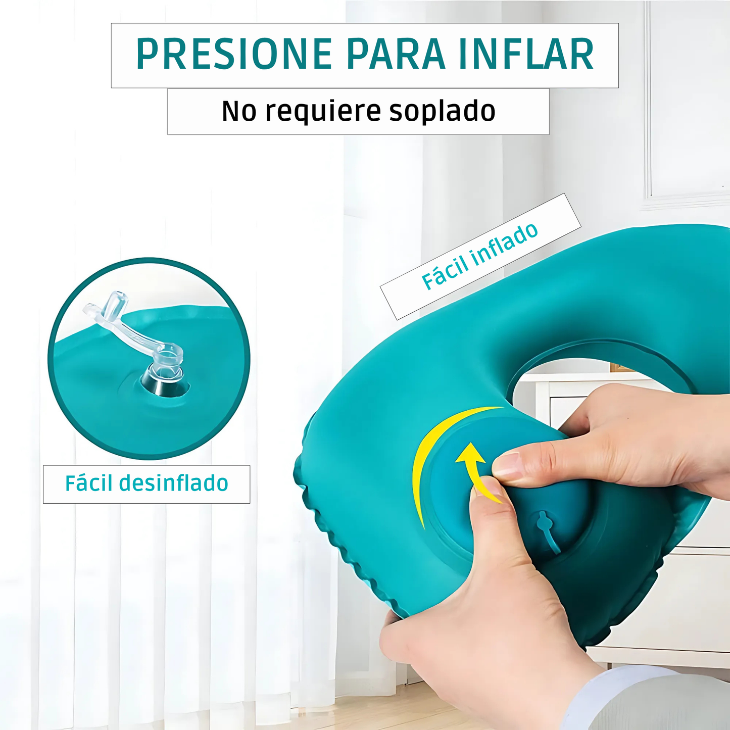 Almohada Cervical de Viaje Plegable e Inflable