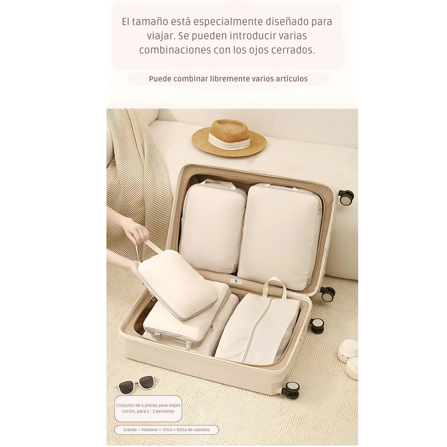 Set de 4 Cubos de Compresión para Viaje