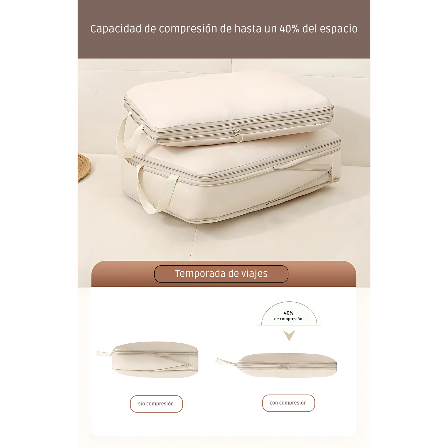 Set de 4 Cubos de Compresión para Viaje