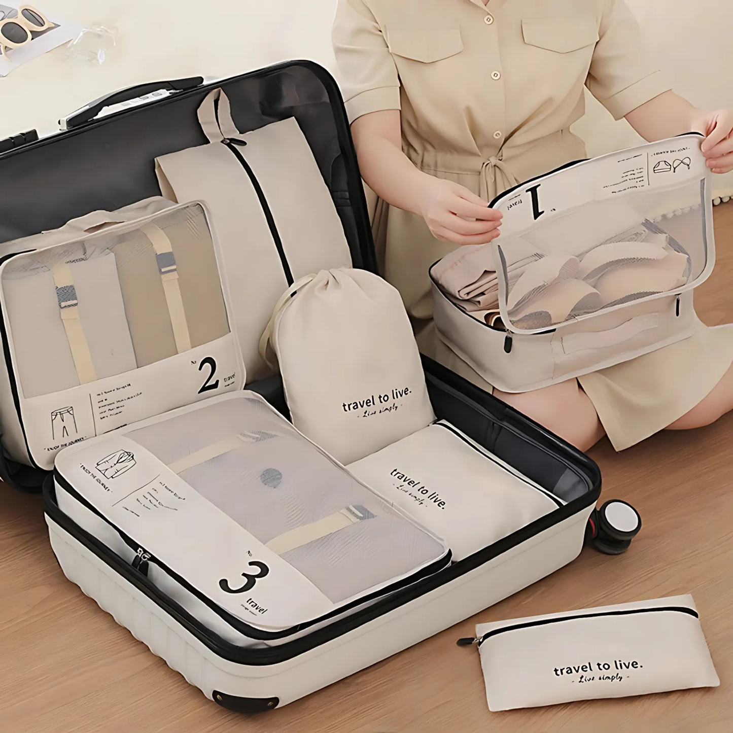 Set de 7 Bolsas Organizadoras de Ropa y Accesorios