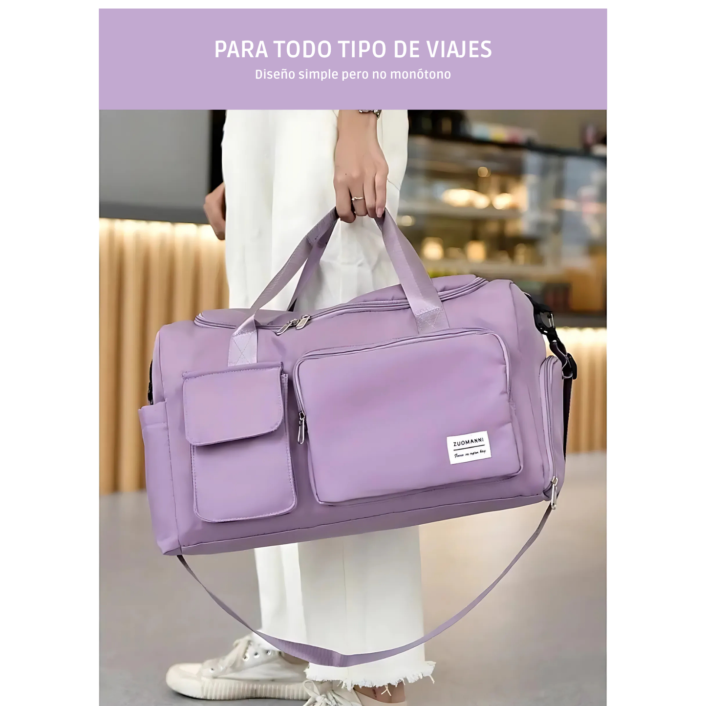 Bolso de Mano de Gran Capacidad con Compartimento para Zapatos