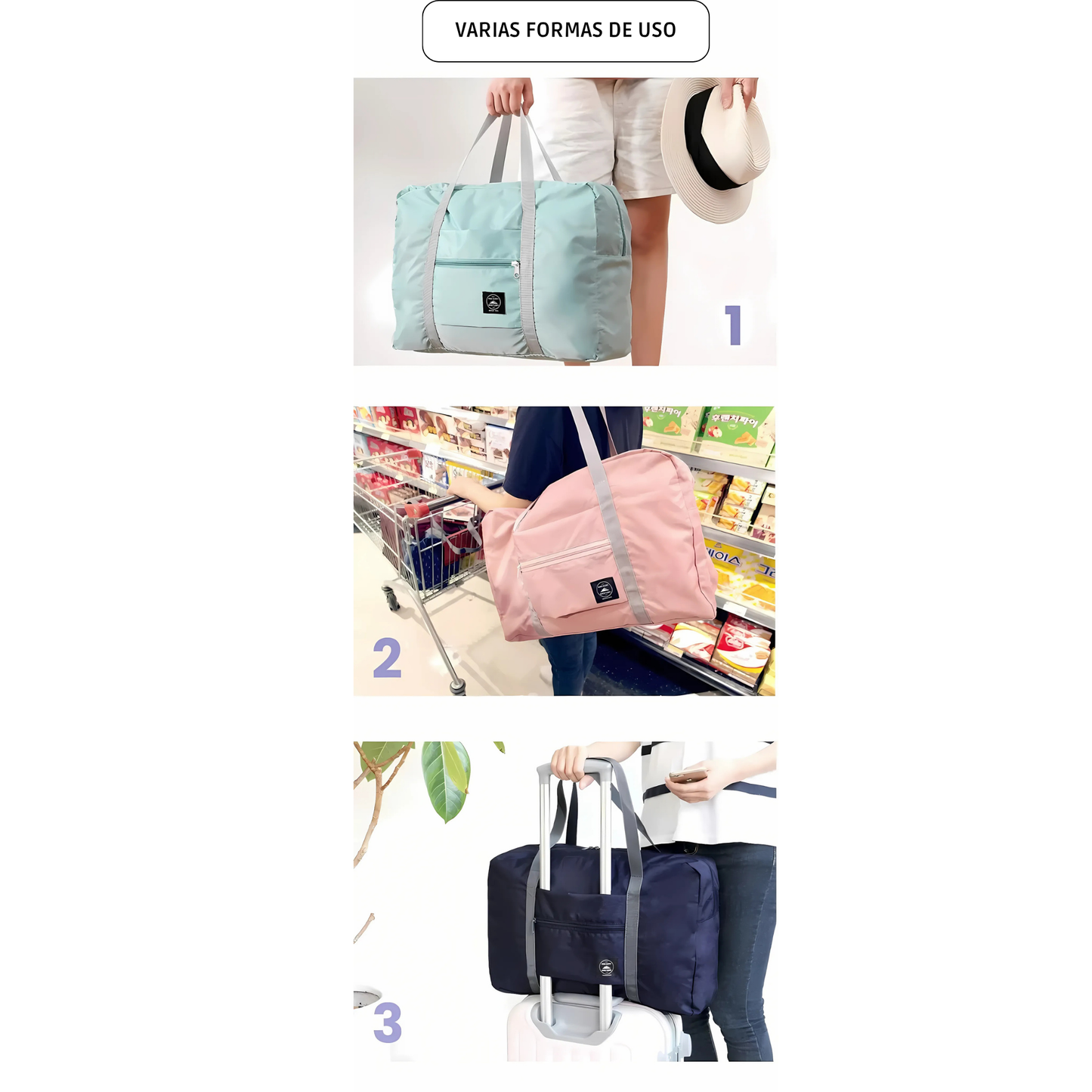 Bolsa de Viaje Plegable, Ligera e Impermeable