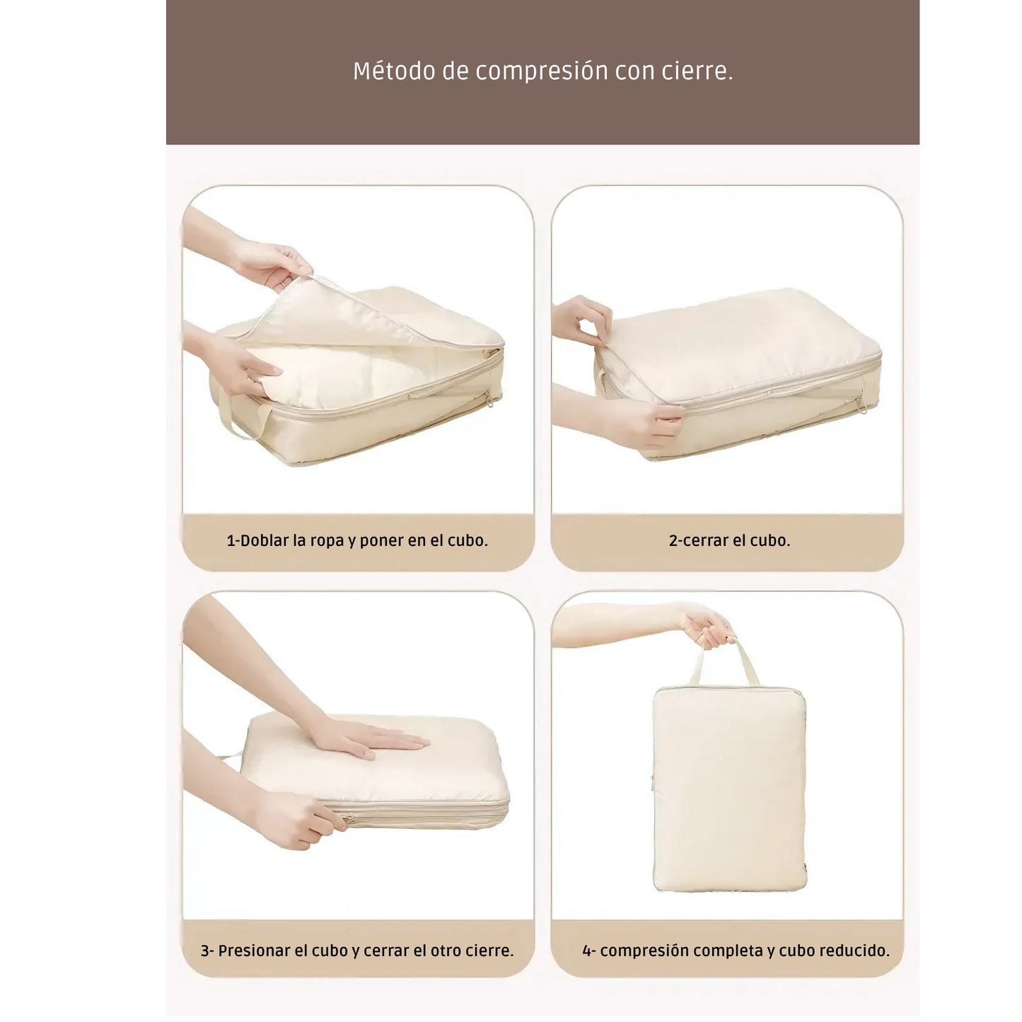 Set de 4 Cubos de Compresión para Viaje