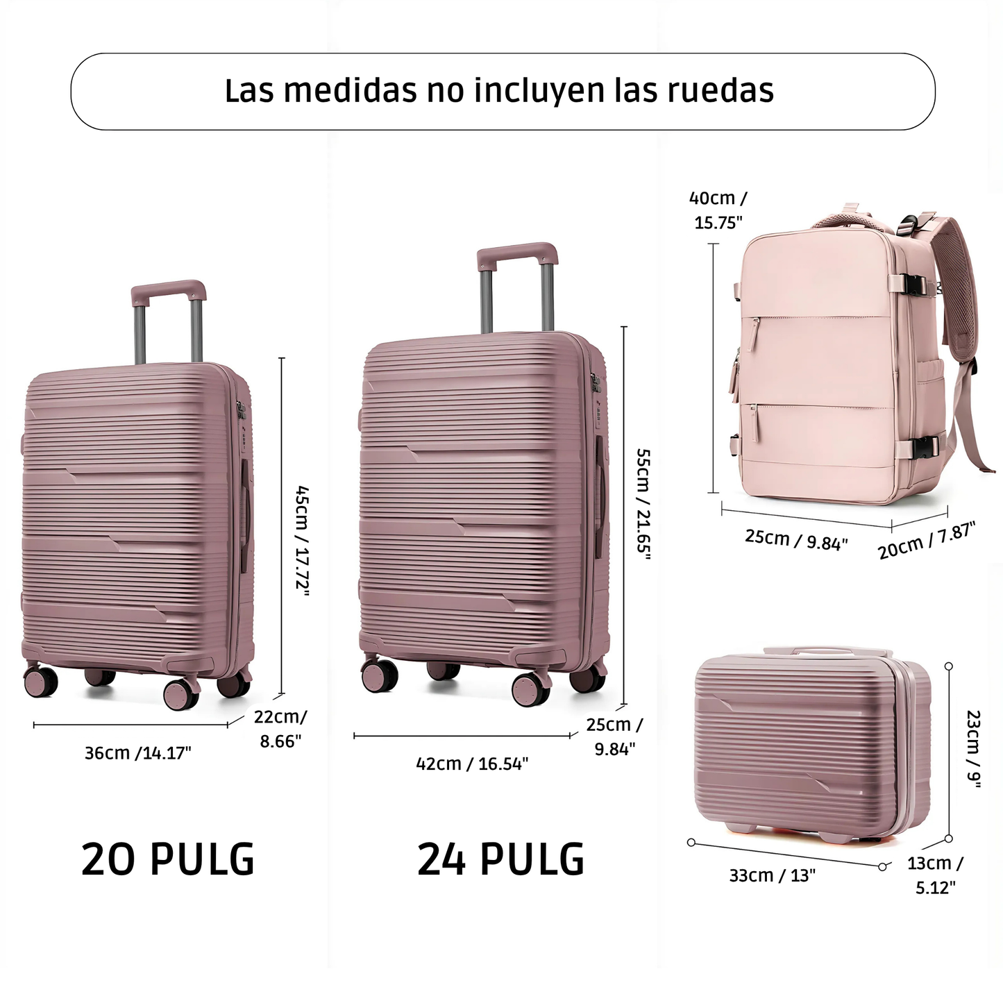 Set de Maletas de Viaje (3 Piezas)