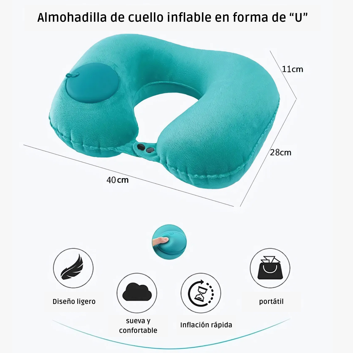 Almohada Cervical de Viaje Plegable e Inflable