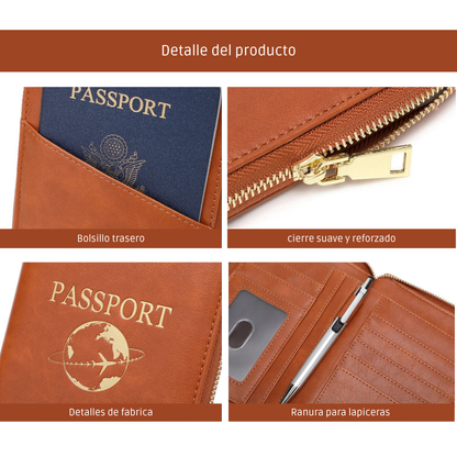 Organizador de Pasaporte Retro con Protección RFID