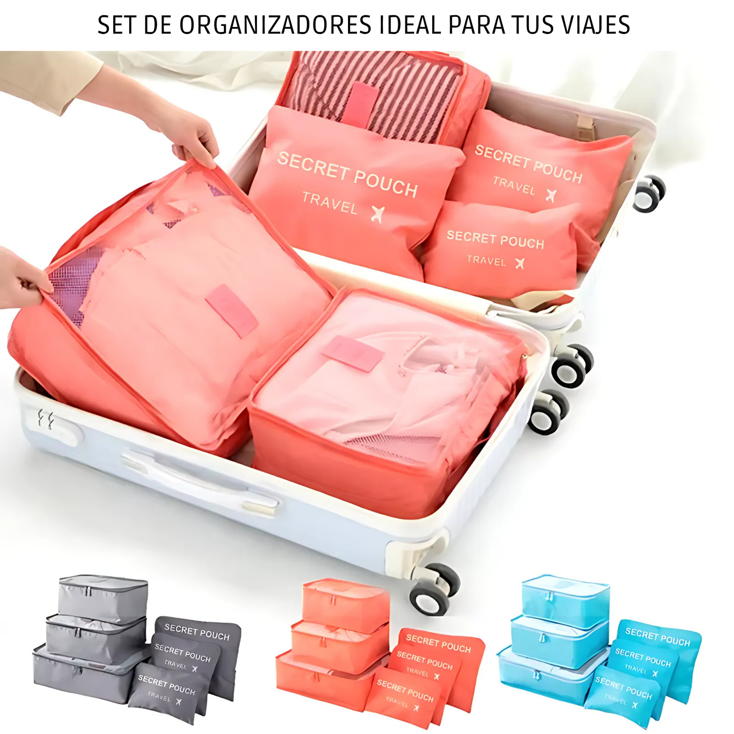 Set de 6 Bolsas Organizadoras de Viaje