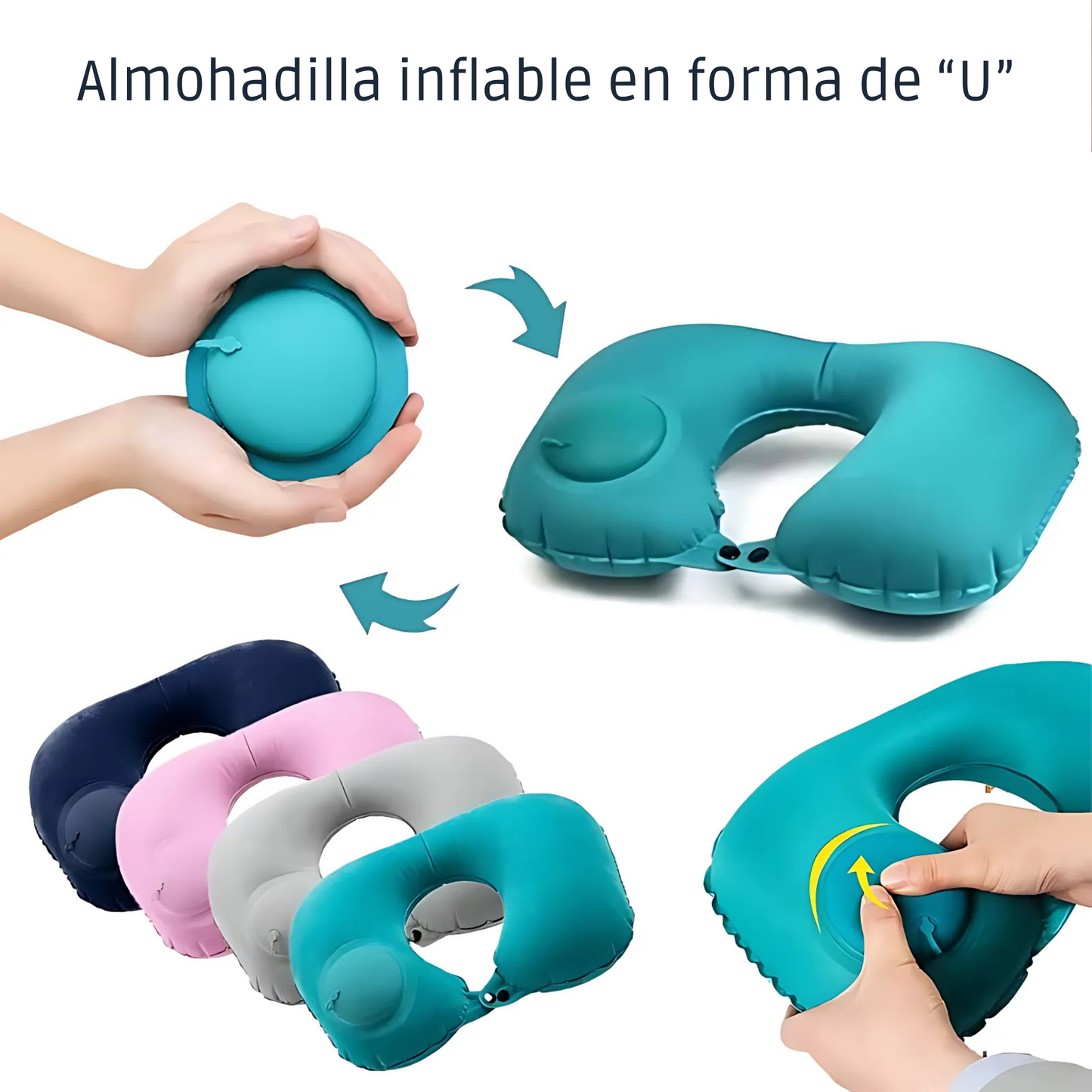 Almohada Cervical de Viaje Plegable e Inflable