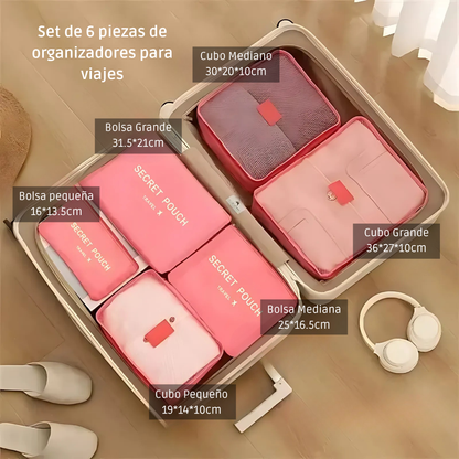 Set de 6 Bolsas Organizadoras de Viaje