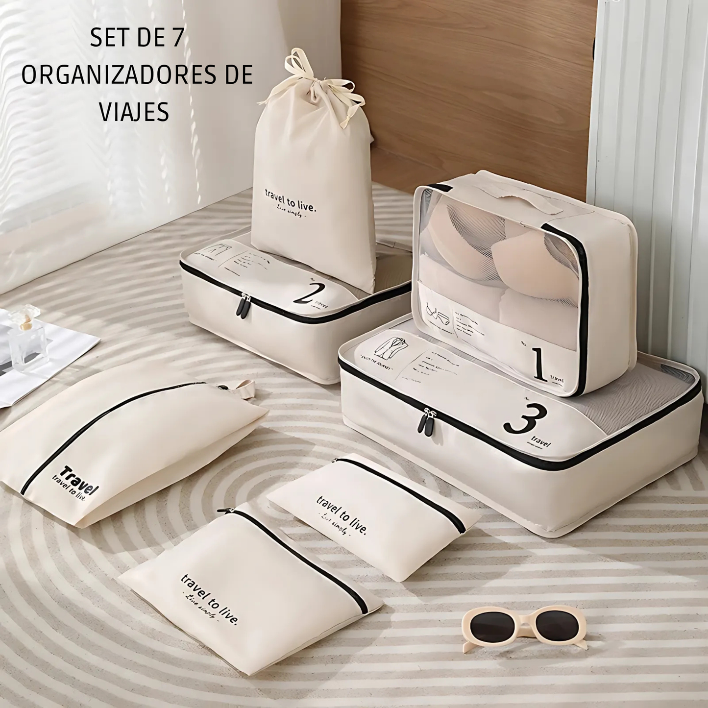 Set de 7 Bolsas Organizadoras de Ropa y Accesorios
