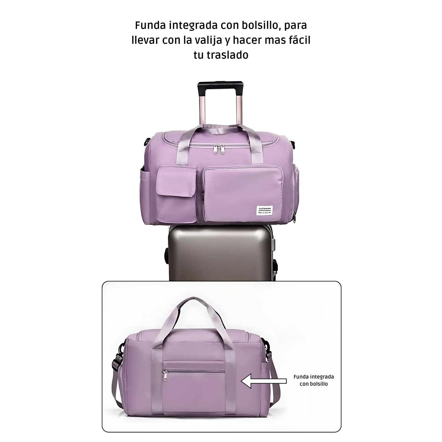 Bolso de Mano de Gran Capacidad con Compartimento para Zapatos