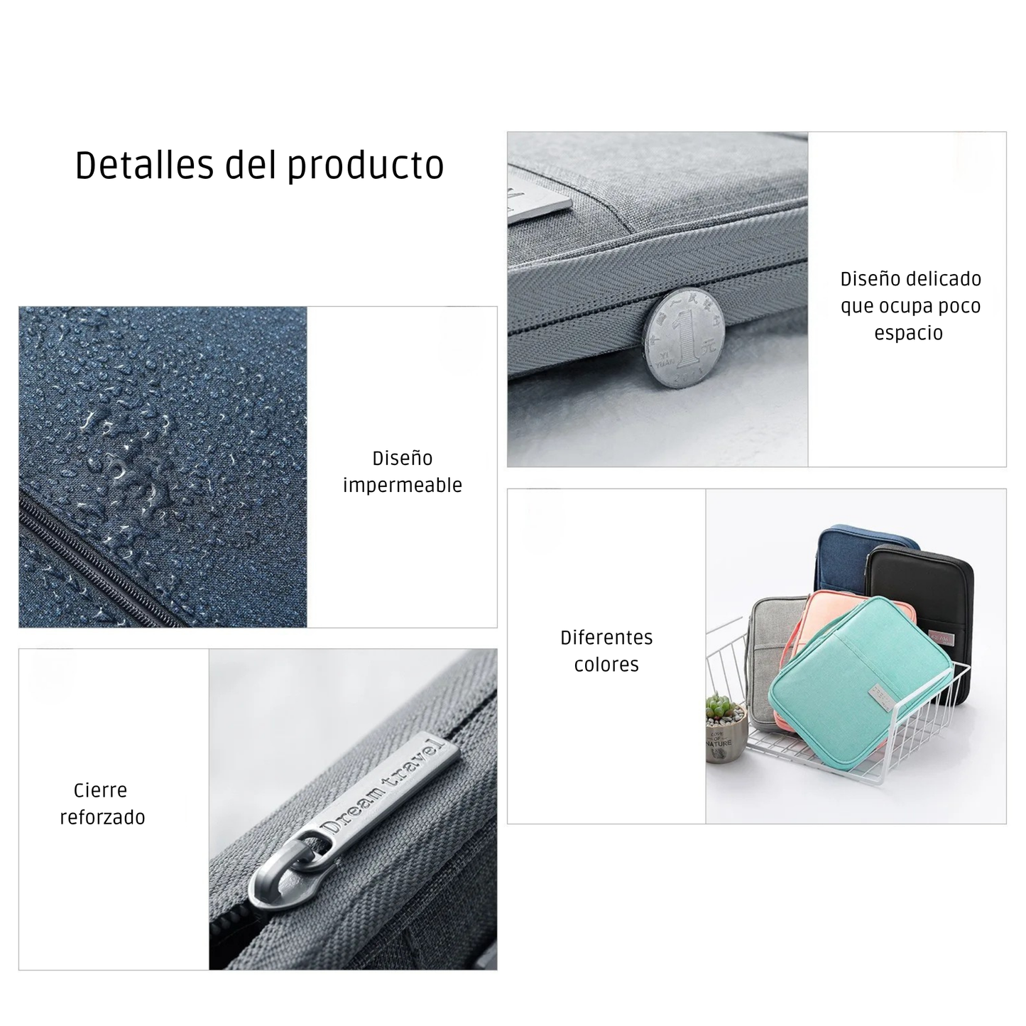 Organizador de Documentos de Viaje Impermeable